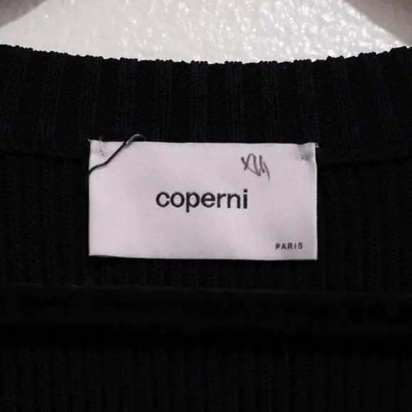 Coperni Blouson Sweater Black Ribbed Knit V-Neck Heavyweight SZ L *MSRP $590*